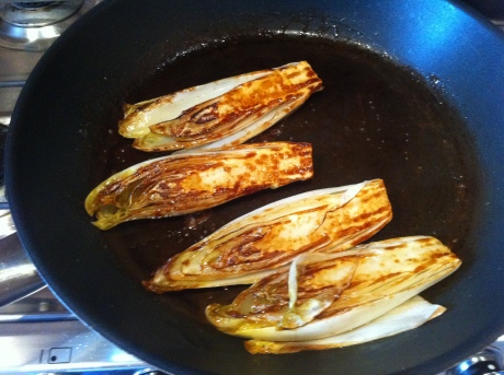 Beautifully caramelised chicory to bring out the sweetness